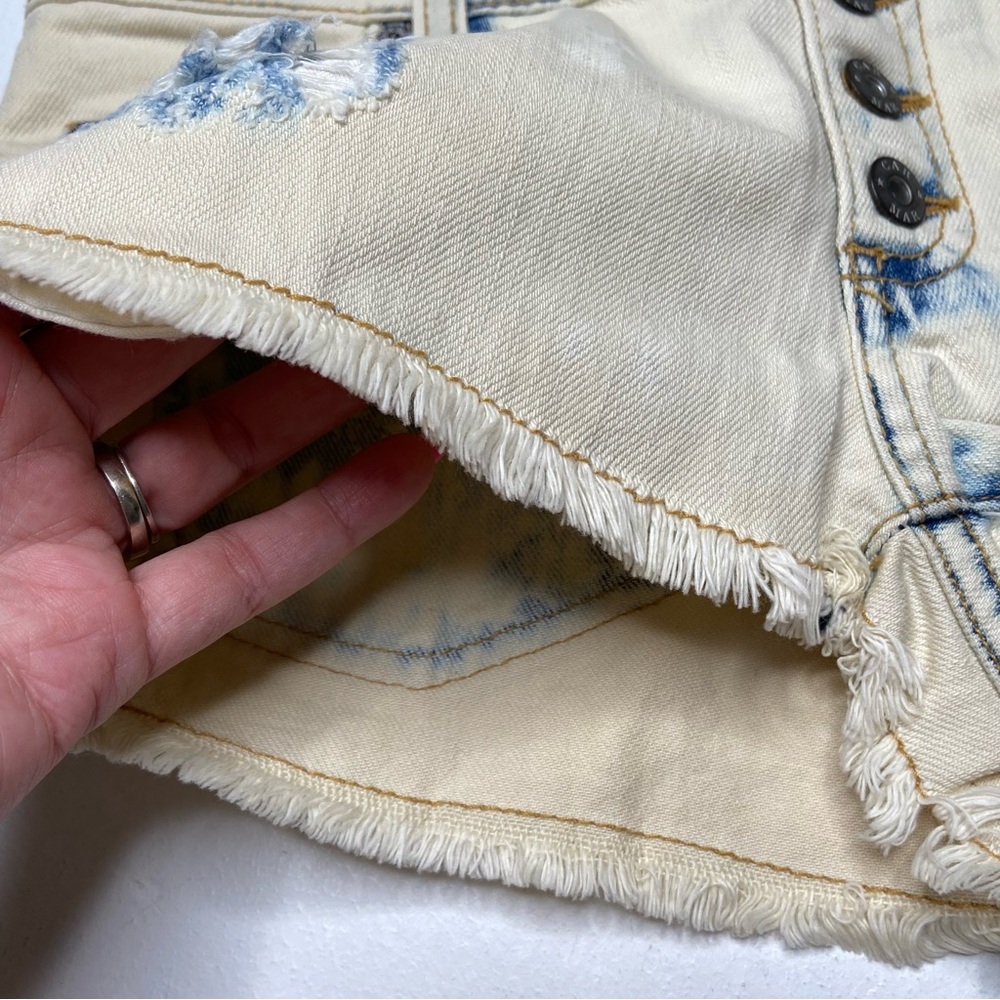 Carmar Reverse Bleached Button Fly Denim Shorts - image 5